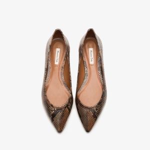 Massimo Dutti Animal Print Brown Ballerinas